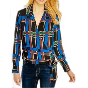 The Limited Multi Colored Surplice Wrap Blouse
